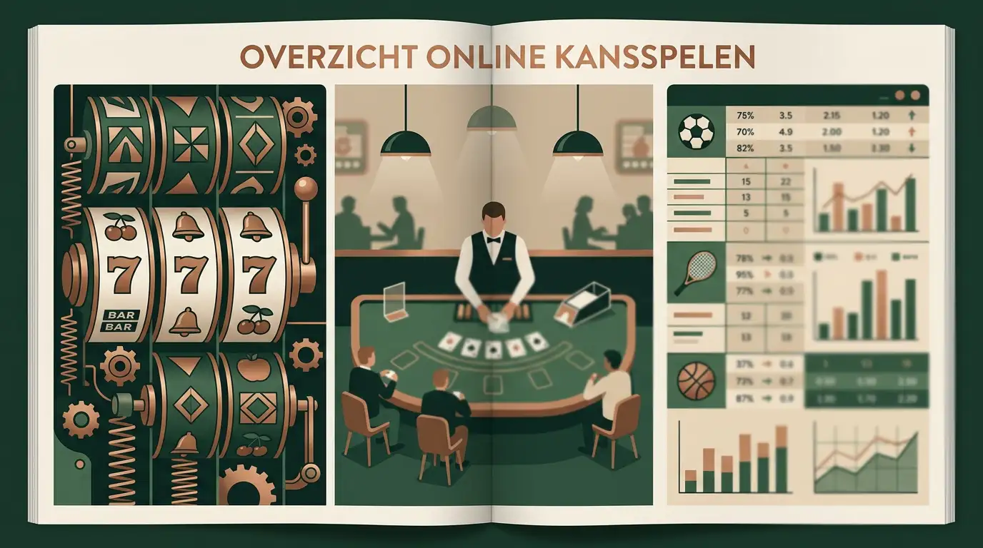 Slots, live casinotafels en sportweddenschappen zonder merkspecifieke spellen
