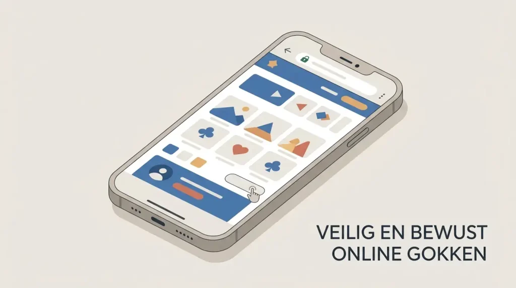 Neutrale smartphone met een mobiele casinobrowser zonder merklogo of nagebouwde Wbetz-interface